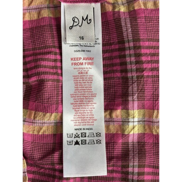 Damson Madder Becca Removable Sleeve Midi Dress Sz  16 Pink 100% Organic Cotton - Picture 9 of 9